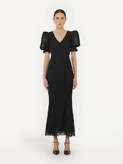 Rotate Black Lace Puff Sleeve Dress - Image 1 of 5