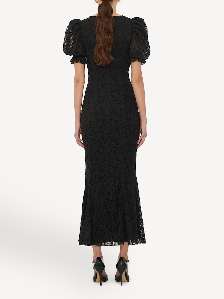 Rotate Black Lace Puff Sleeve Dress - Image 2 of 5