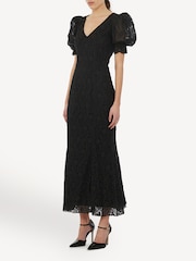 Rotate Black Lace Puff Sleeve Dress - Image 3 of 5