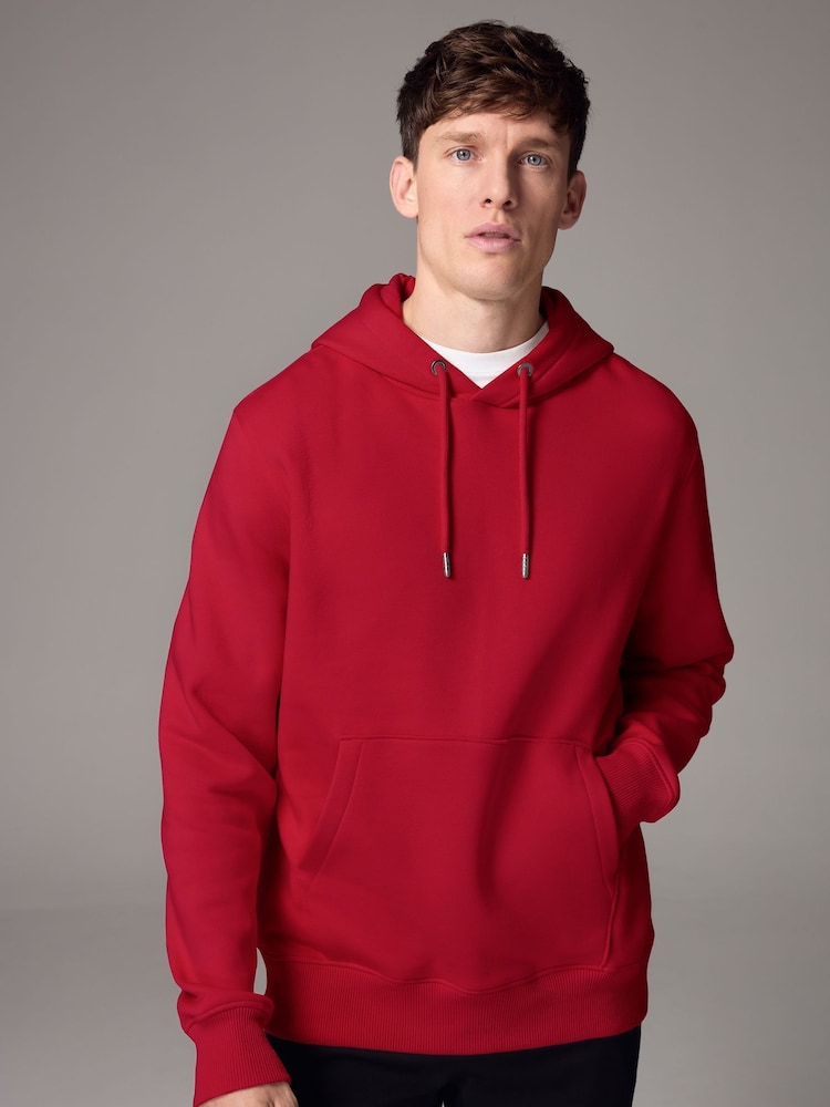 Rood - Regular Fit Rich Jersey Fabric Hoodie - Image 1 of 1