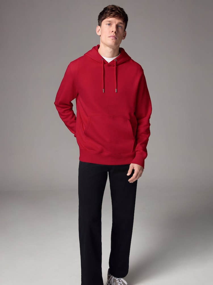 Red Regular Fit Rich Jersey Fabric Hoodie - Image 2 of 8