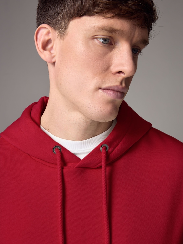 Red Regular Fit Rich Jersey Fabric Hoodie - Image 4 of 8