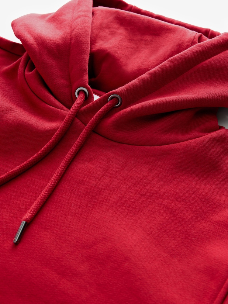 Red Regular Fit Rich Jersey Fabric Hoodie - Image 7 of 8