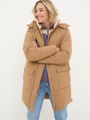 FatFace Maddie Tan Brown Puffer Coat - Image 5 of 7