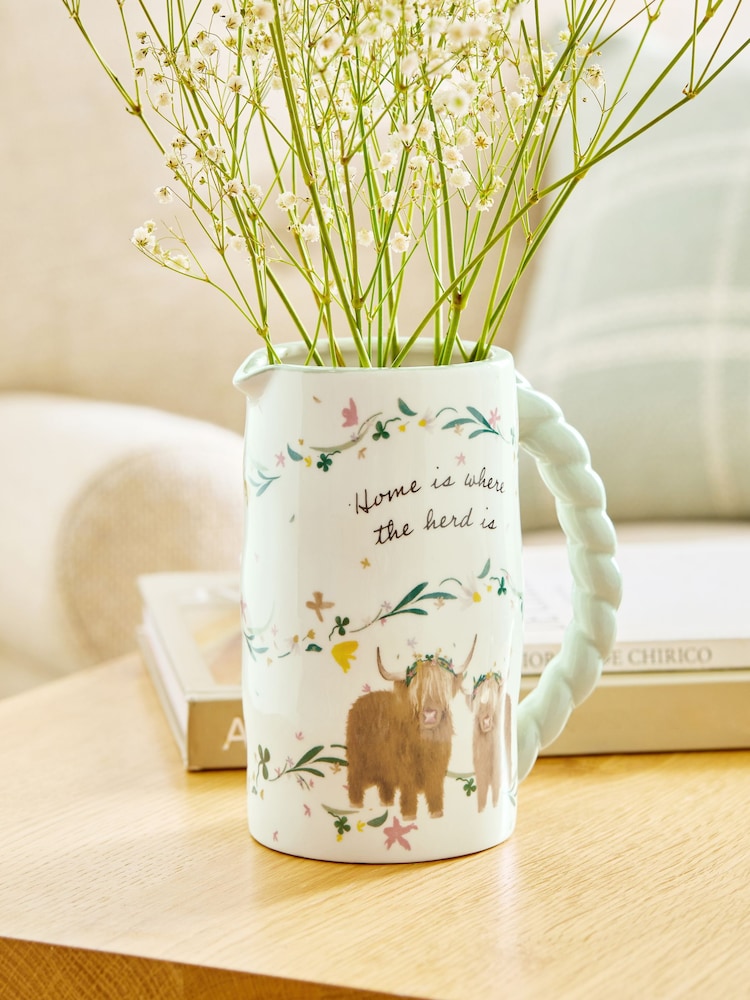 Hamish The Highland Cow Ceramic Jug Vase - Bild 1 av 4