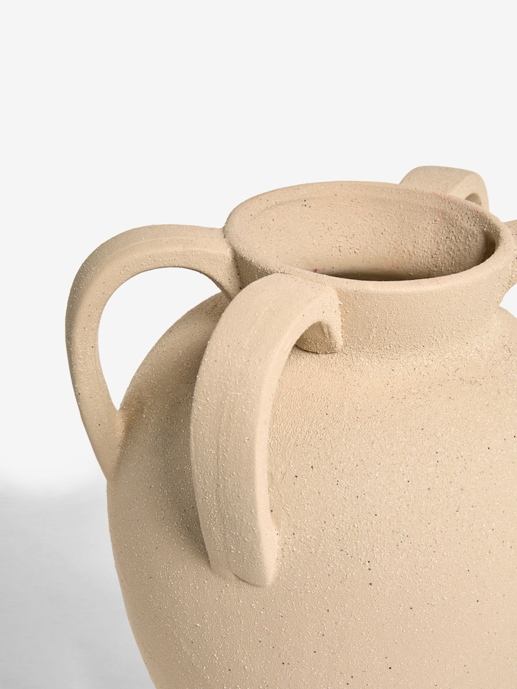 Cream Textured Urn Ceramic Vase - Image 2 of 4