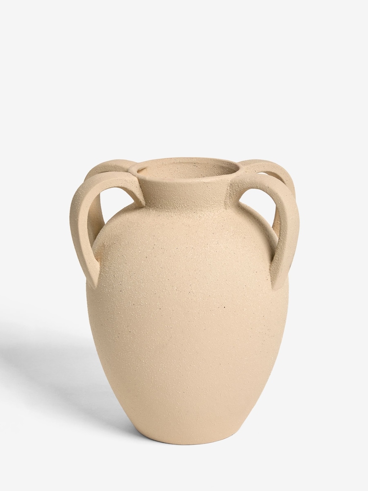 Cream Textured Urn Ceramic Vase - Image 3 of 4