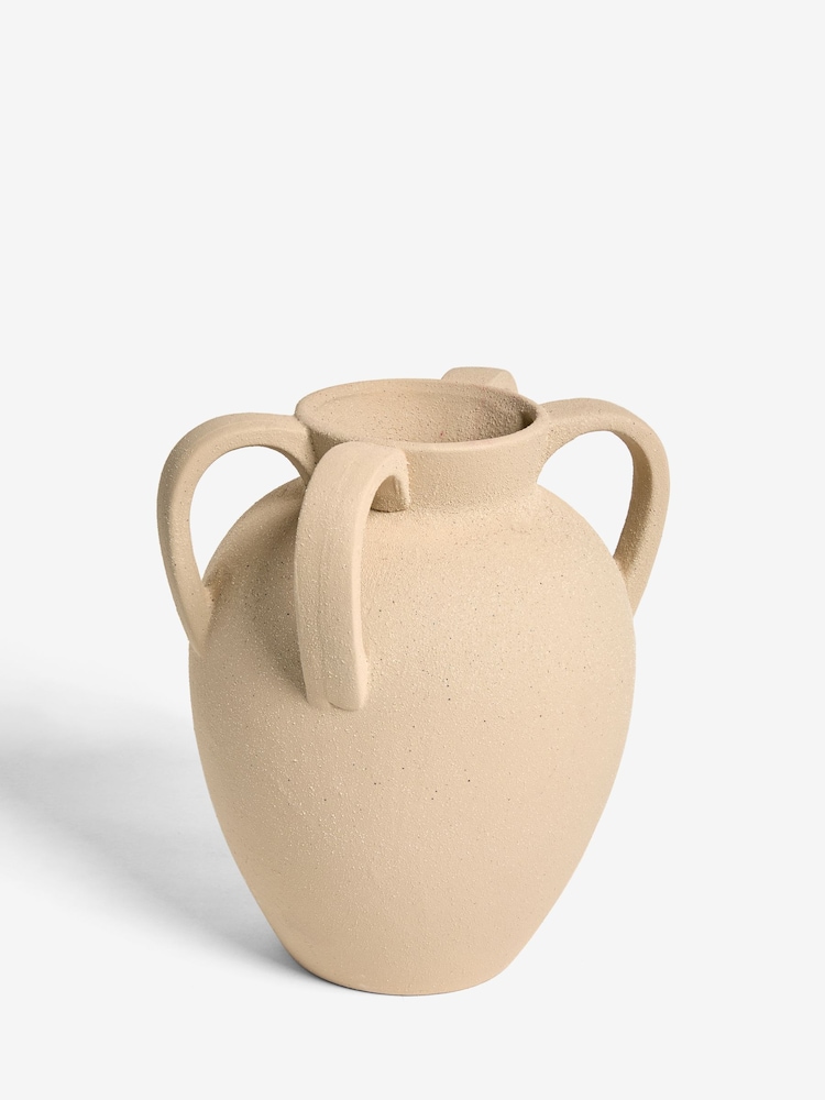 Cream Textured Urn Ceramic Vase - Image 4 of 4
