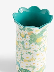 Green Ceramic Ditsy Floral Vase - Image 2 of 3