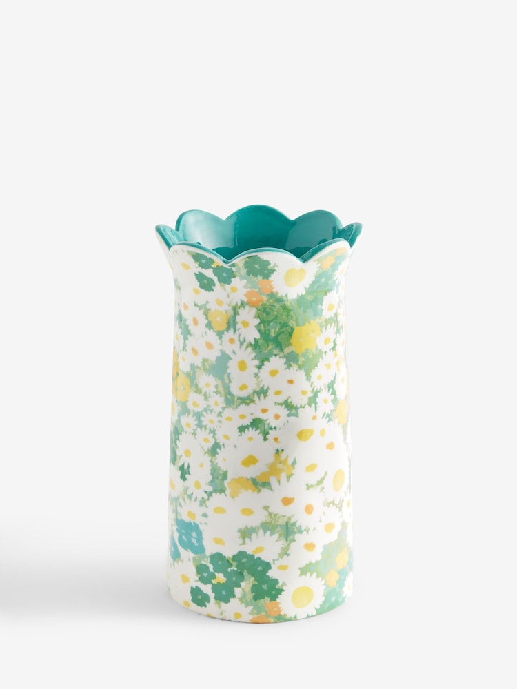 Green Ceramic Ditsy Floral Vase - Image 3 of 3