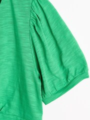 Oliver Bonas Green Button Through Jersey 100% Cotton Top - Image 4 of 6