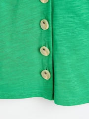 Oliver Bonas Green Button Through Jersey 100% Cotton Top - Image 6 of 6