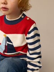 Boat Stripe Knitted Jumper (3mths-7yrs) - Image 2 of 7