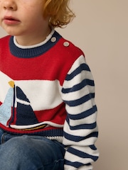 Boat Stripe Knitted Jumper (3mths-7yrs) - Image 3 of 7