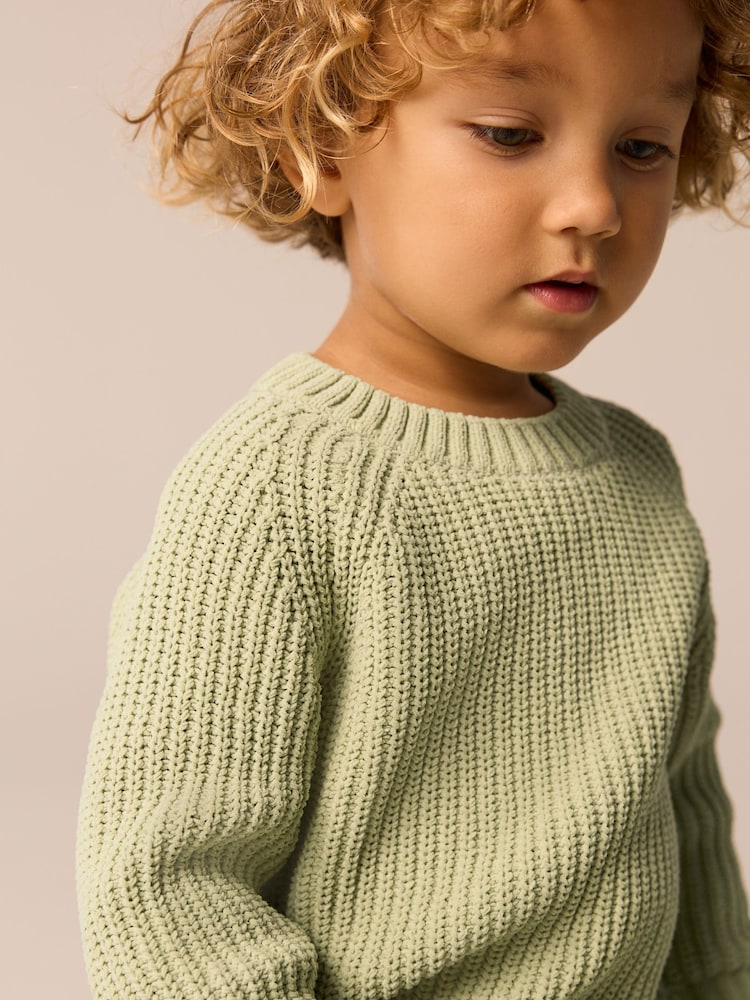 Green Knitted Crew Neck Jumper (3mths-7yrs) - Image 4 of 8