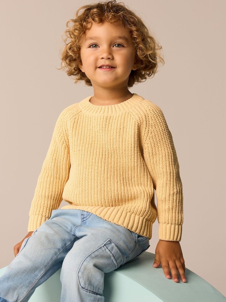 Yellow Knitted Crew Neck Jumper (3mths-7yrs) - Image 1 of 8