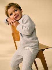 Grey Knitted NYC Varsity Jumper and Joggers Set (3mths-7yrs) - Image 2 of 7