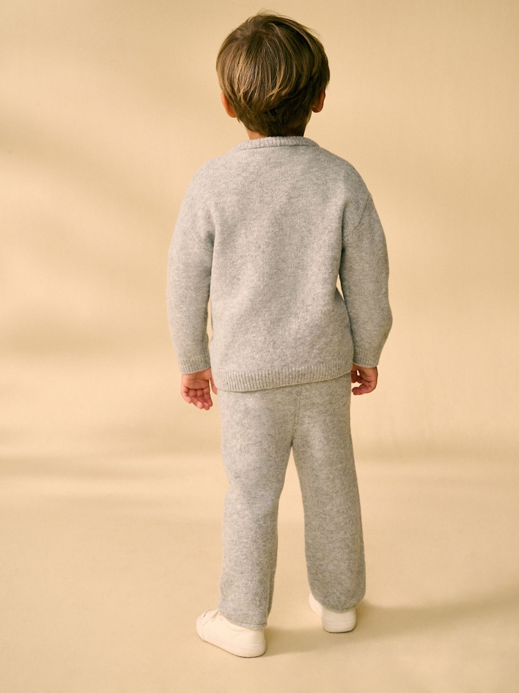 Grey Knitted NYC Varsity Jumper and Joggers Set (3mths-7yrs) - Image 3 of 7