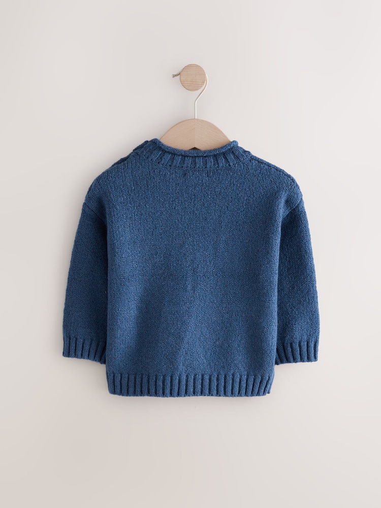 Navy Blue Whale Knitted Jumper (3mths-7yrs) - Image 5 of 7