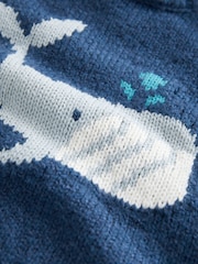 Navy Blue Whale Knitted Jumper (3mths-7yrs) - Image 6 of 7