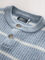 Blue Stripe Knitted Henley Jumper (3mths-7yrs) - Image 3 of 4
