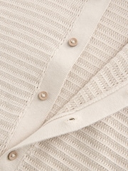 Stone Textured Revere Collar Short Sleeve Knitted 100% Cotton Polo Shirt (3mths-7yrs) - Image 8 of 8