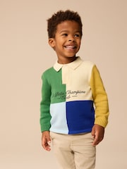 Green Hotchpotch Knitted Rugby Shirt (3mths-7yrs) - Image 1 of 7
