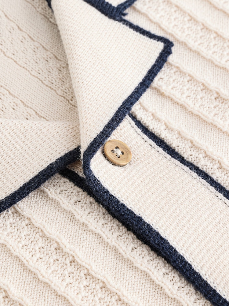 Ecru Knitted Button Through Polo Shirt and Shorts Set (3mths-10yrs) - Image 8 of 8