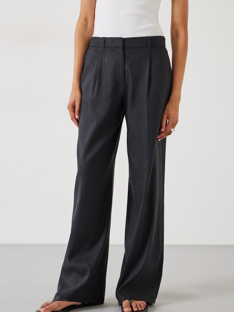 Hush Black Lana Linen Blend Trousers - Image 2 of 5