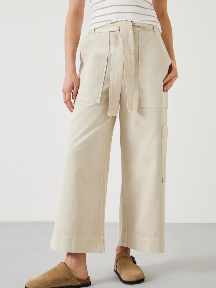 Hush Natural Annie Ankle Grazer 100% Cotton Trousers - Image 2 of 5