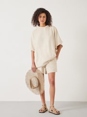 Hush White 100% Cotton Taylah Towelling Shorts - Image 1 of 5