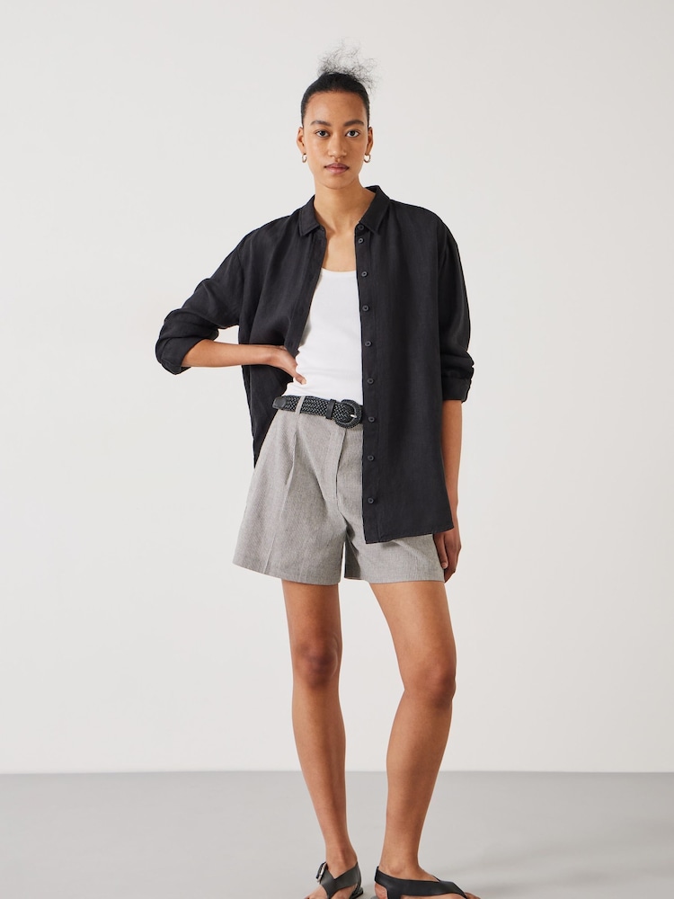 Hush Grey Shona Striped Shorts - Image 1 of 5