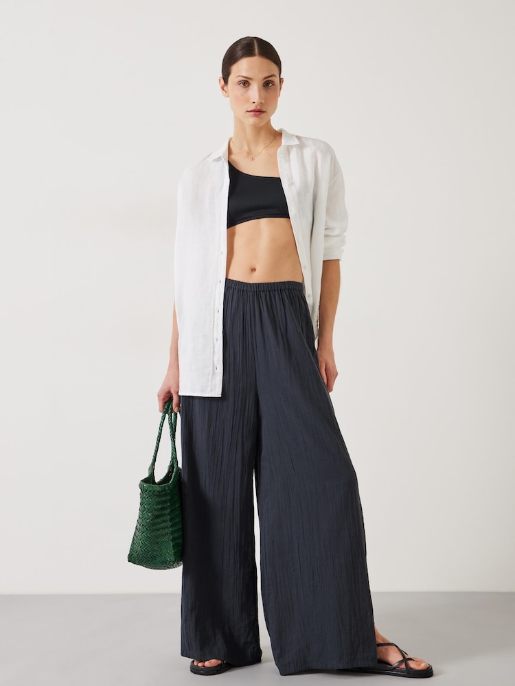 Hush Black Elodie Beach 100% Cotton Trousers - Image 1 of 5