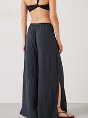 Hush Black Elodie Beach 100% Cotton Trousers - Image 4 of 5