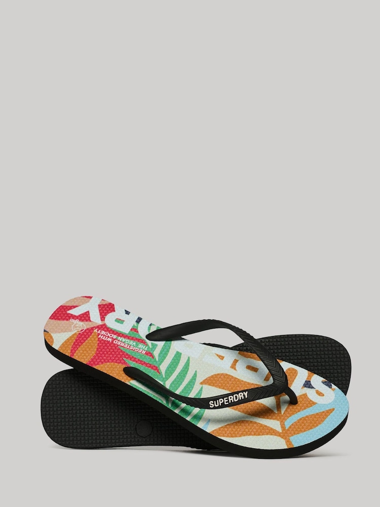 Superdry Pink Logo Vegan Flip Flops - Image 1 of 3