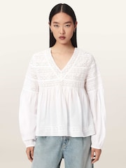 AllSaints White Neneh Top - Image 1 of 6