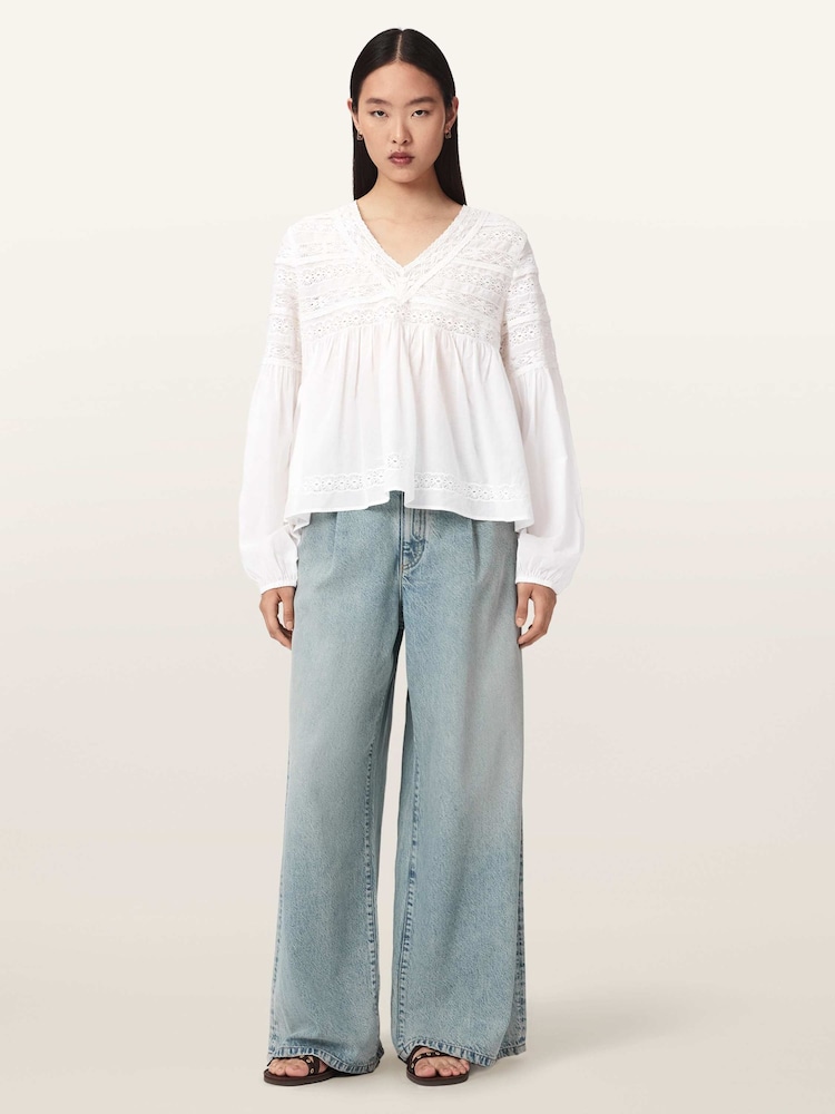 AllSaints White Neneh Top - Image 2 of 6 AllSaints White Neneh Top - Image 2 of 6