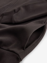 Chocolate Brown Zip Through Cotton Rich Jersey Bomber Jacket - Image 9 of 9
