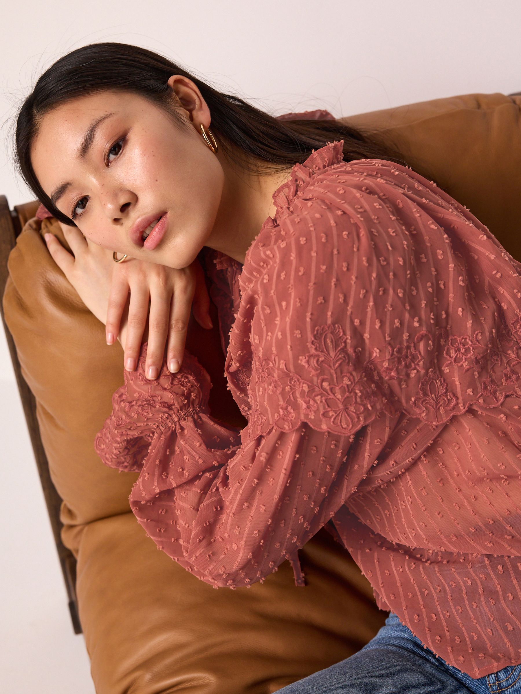 ÉPINE PARIS tulle wool blouse romance gray | épine