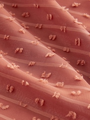 Pink/Rust Sheer Cape Tie Neck Embroidered Blouse - Image 7 of 7