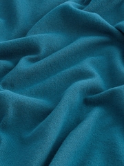 Blue Teal Regular Fit Knitted Long Sleeve Polo Shirt - Image 7 of 7