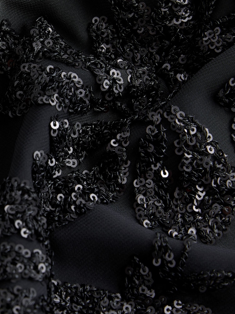 Black Sequin Embellished Sheer Shirt - Image 8 of 8