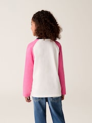 Little Bird by Jools Oliver Pink 100% Cotton Long Sleeve Colourful T-Shirt - Image 2 of 7