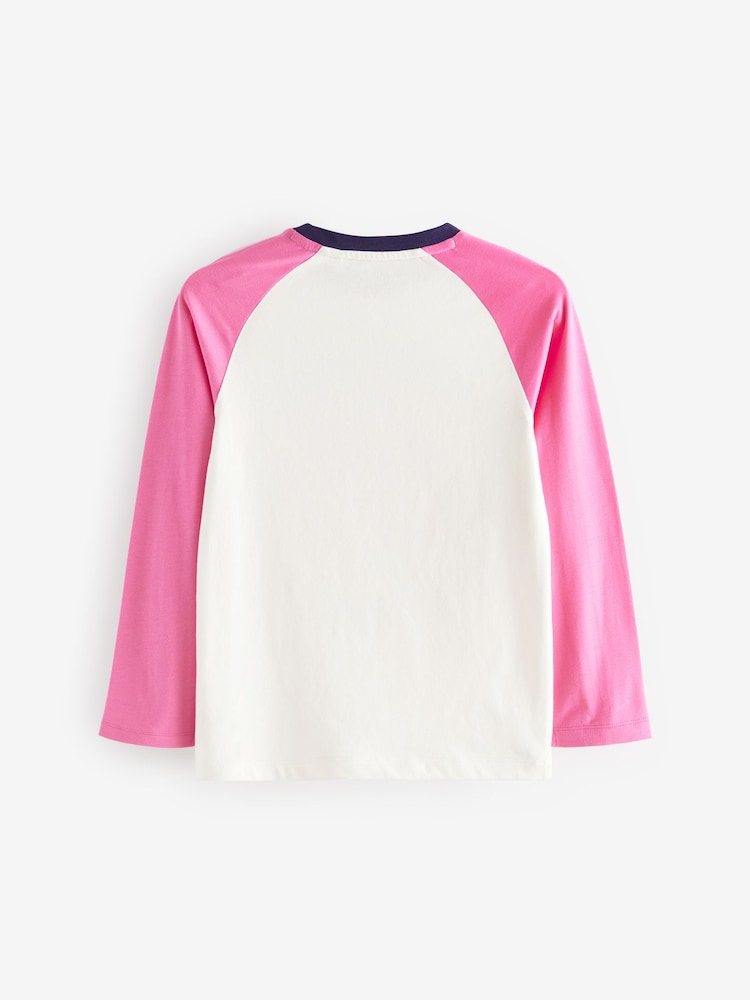 Little Bird by Jools Oliver Pink 100% Cotton Long Sleeve Colourful T-Shirt - Image 5 of 7