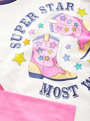 Little Bird by Jools Oliver Pink 100% Cotton Long Sleeve Colourful T-Shirt - Image 6 of 7