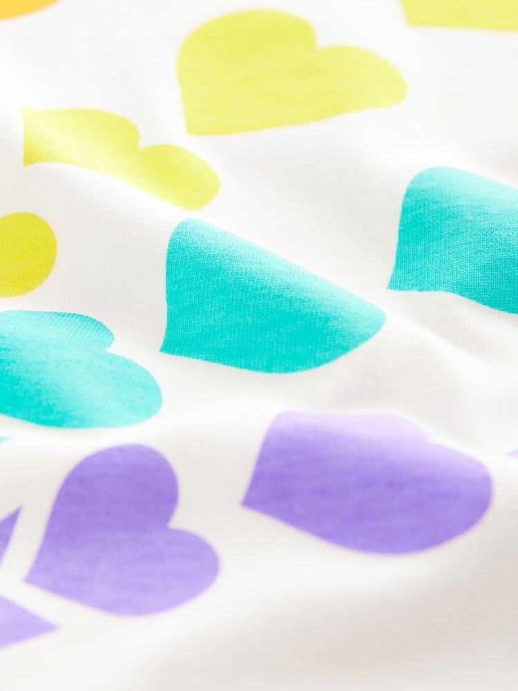 Little Bird by Jools Oliver Lilac Heart 100% Cotton Long Sleeve Colourful T-Shirt - Image 4 of 7