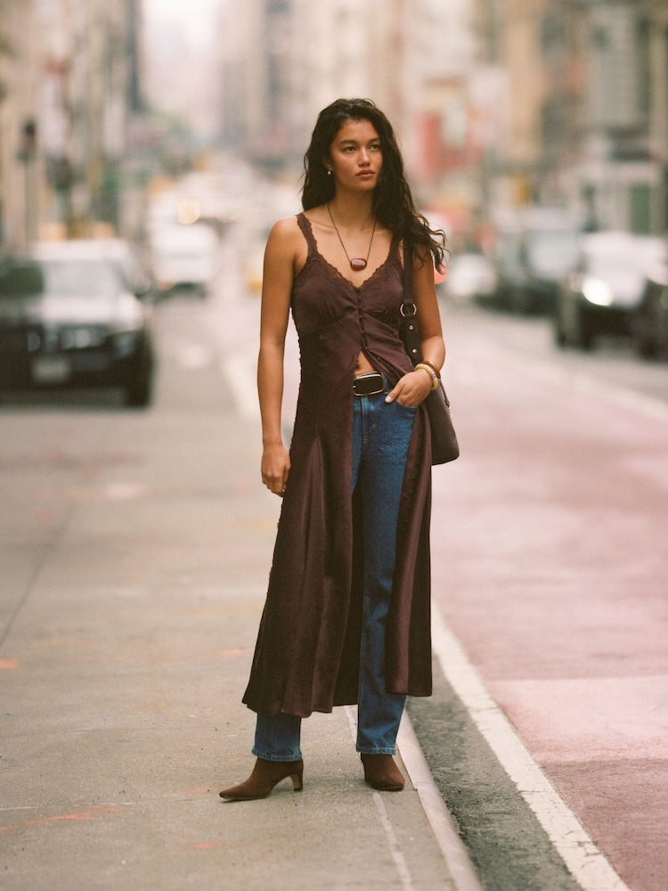 Maro - Abercrombie & Fitch Button Through Midi Slip Dress - Imaginea 1 din 9
