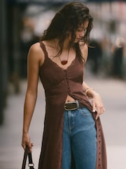 Maro - Abercrombie & Fitch Button Through Midi Slip Dress - Imaginea 2 din 9