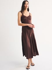 Maro - Abercrombie & Fitch Button Through Midi Slip Dress - Imaginea 3 din 9