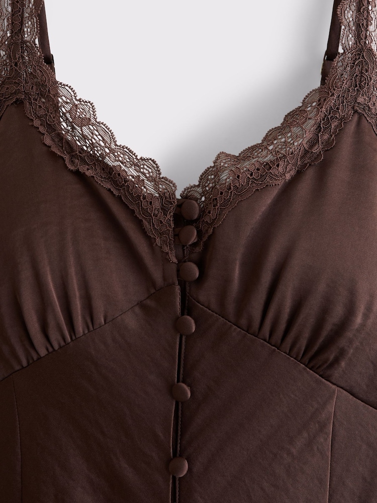 Maro - Abercrombie & Fitch Button Through Midi Slip Dress - Imaginea 9 din 9